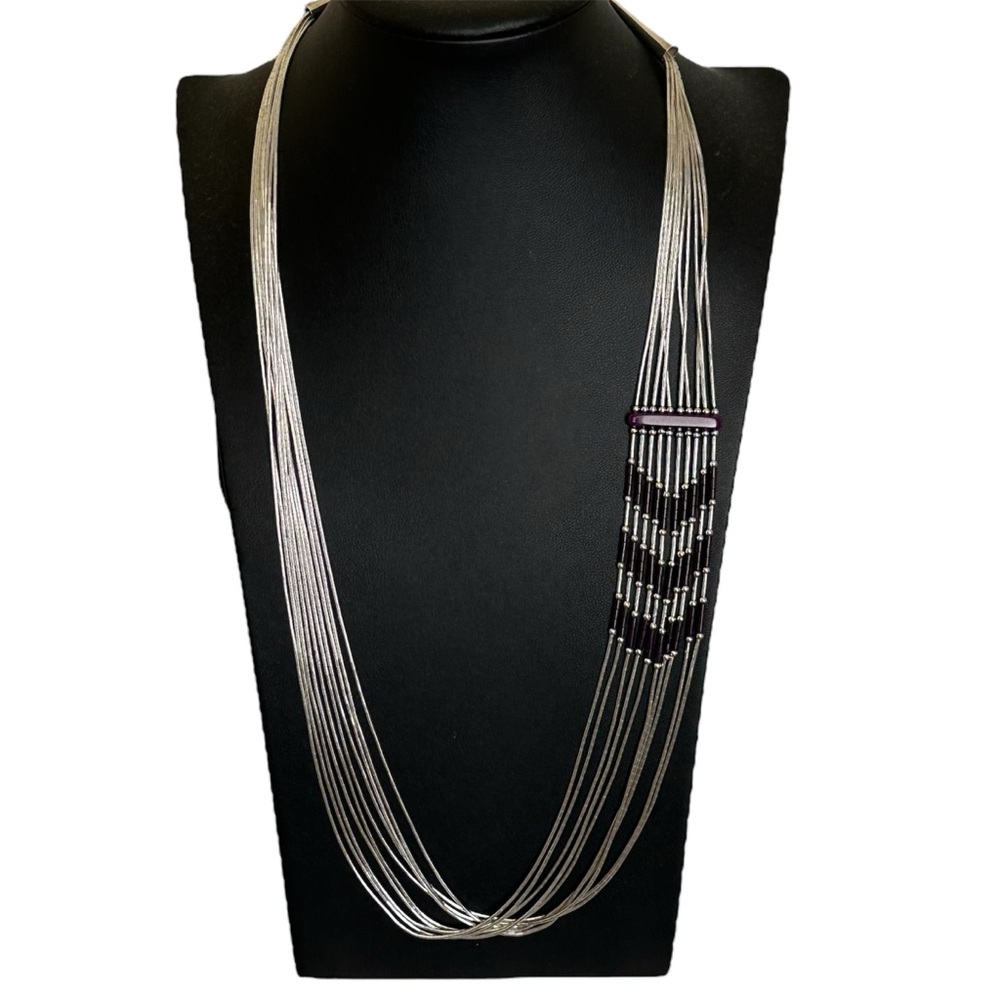 Navajo Liquid Silver Necklace - Picture 2 of 10